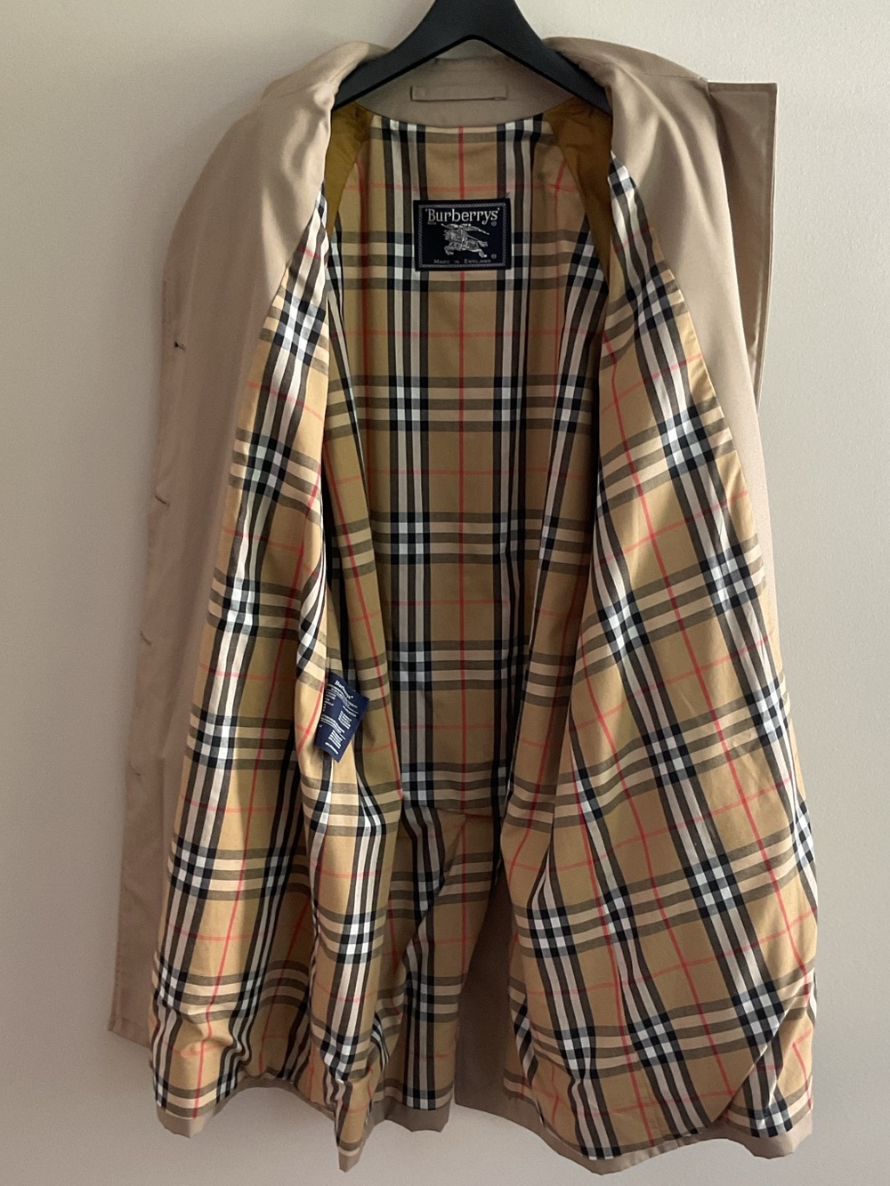 Vintage Burberrys London Nova Check Lined Belted Car Coat UK 12 - Picture 6 of 11